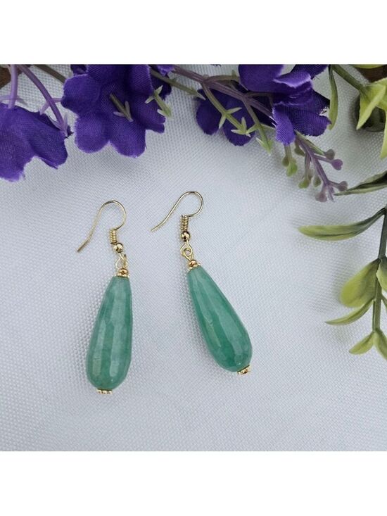 Unbranded Jewelry - Green Aventurine Teardrop Dangle Earrings